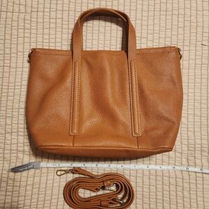 EUC Real Simple Brown Leather Crossbody Satchel/Small Tote